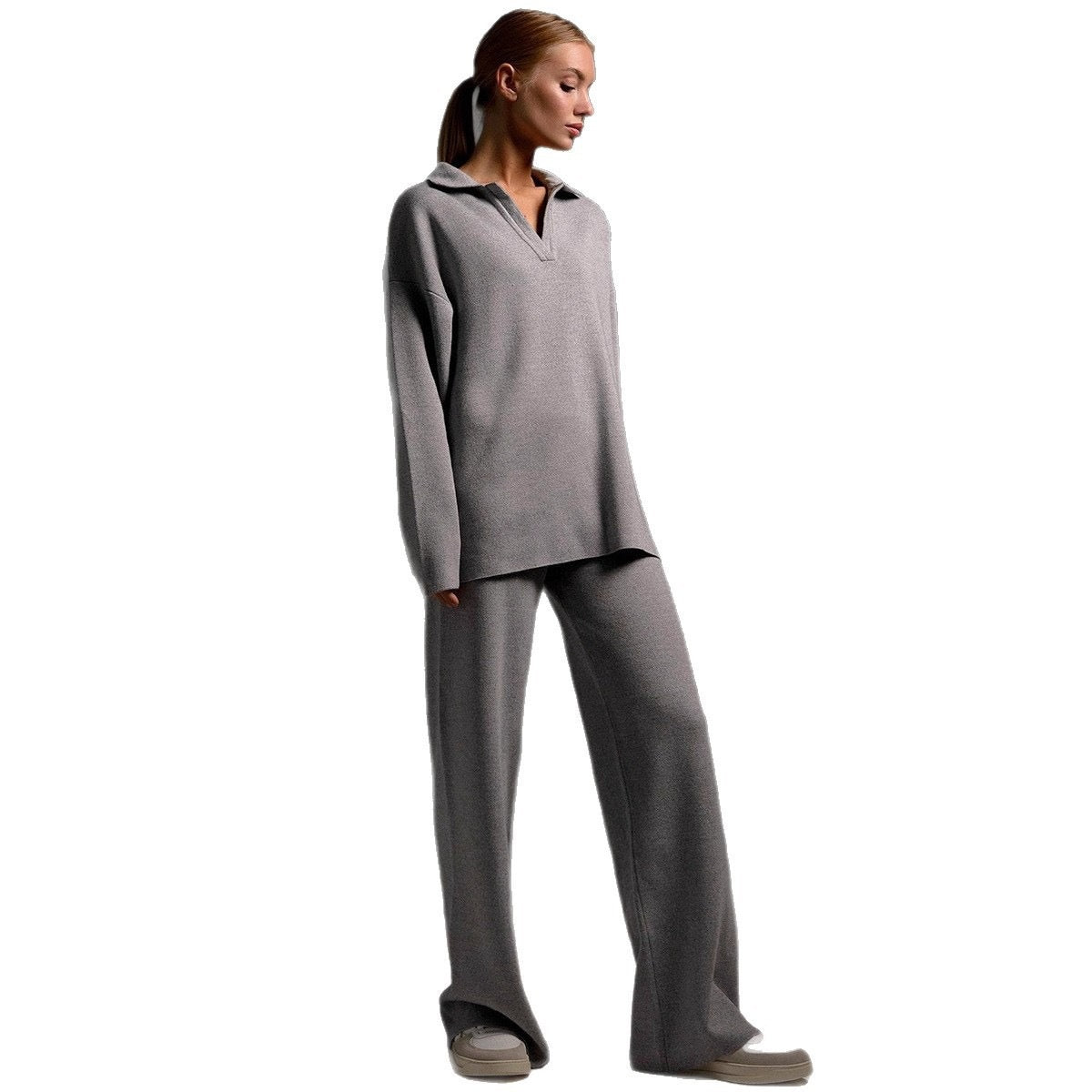 Loovay Clairmont Lounge Set met Kraag en Broek