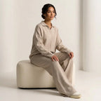 Loovay Clairmont Lounge Set met Kraag en Broek