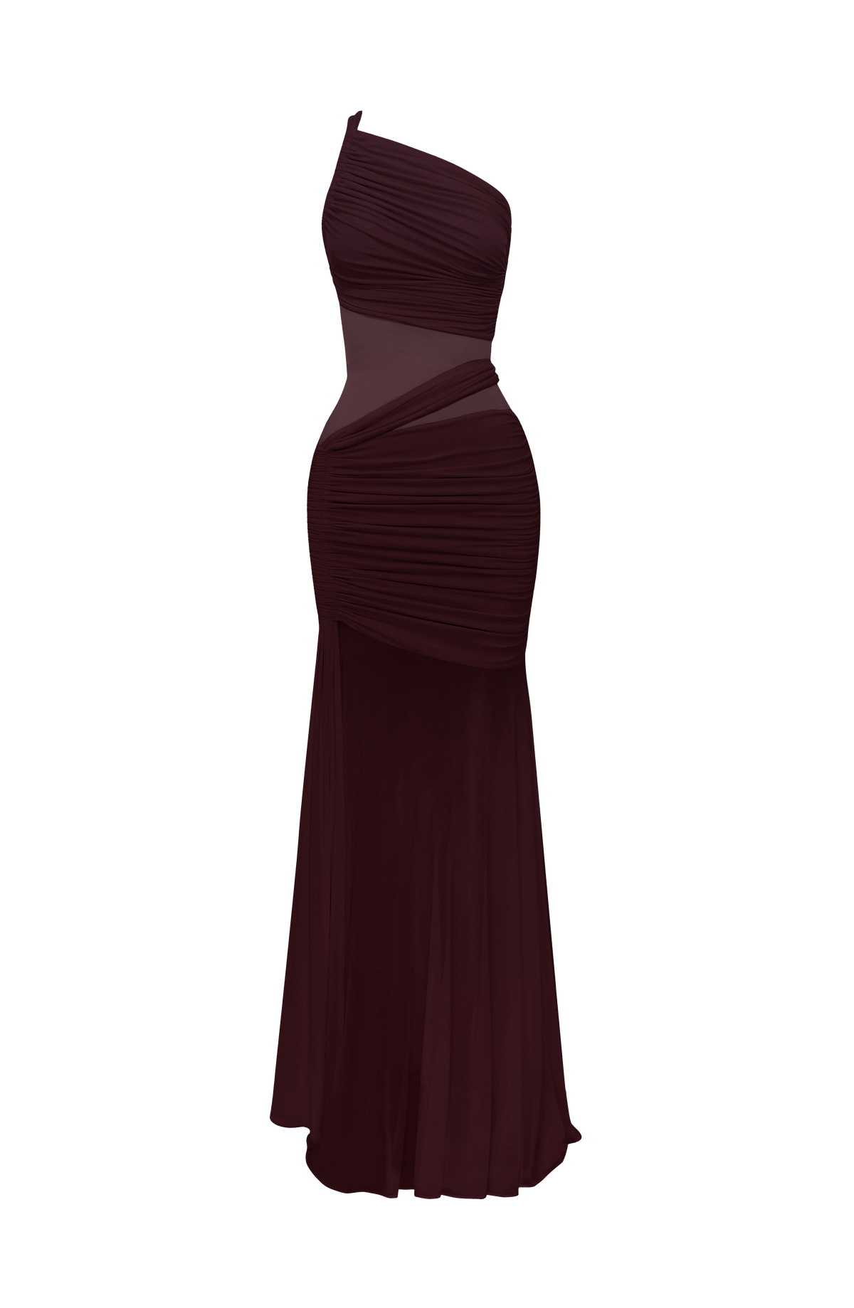 Loovay Selmira Asymmetrische Mesh Maxi Jurk