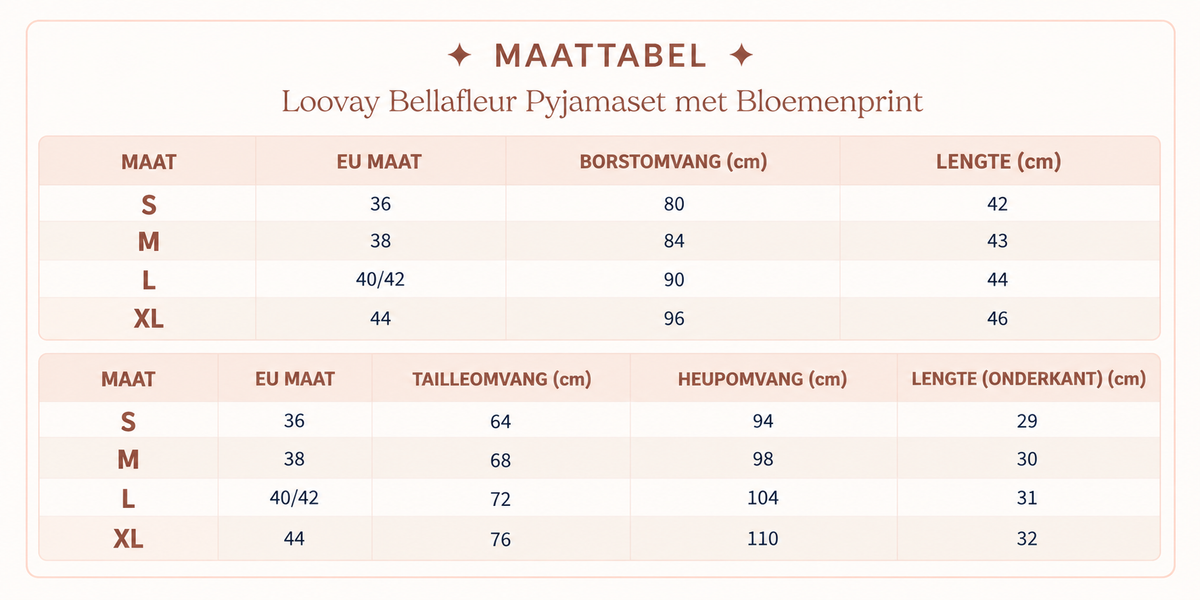 Loovay Bellafleur Pyjamaset met Bloemenprint