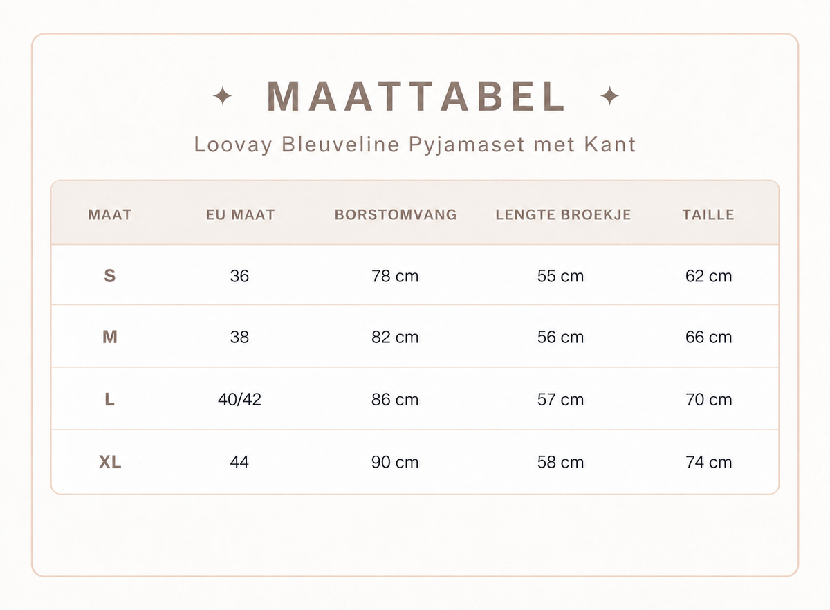 Loovay Bleuveline Pyjamaset met Kant