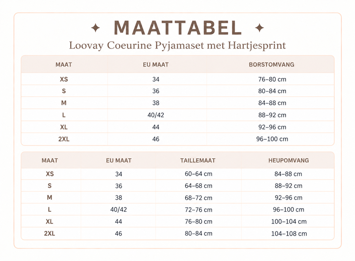 Loovay Coeurine Pyjamaset met Hartjesprint