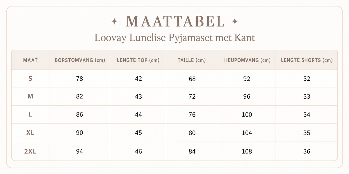 Loovay Lunelise Pyjamaset met Kant