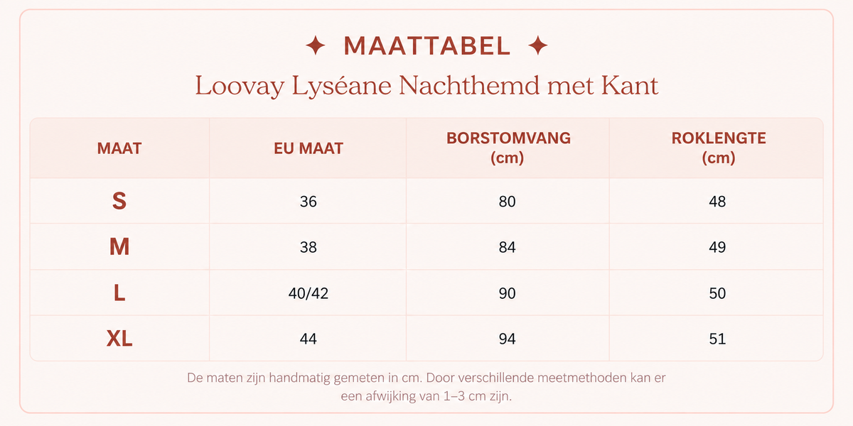 Loovay Lyséane Nachthemd met Kant