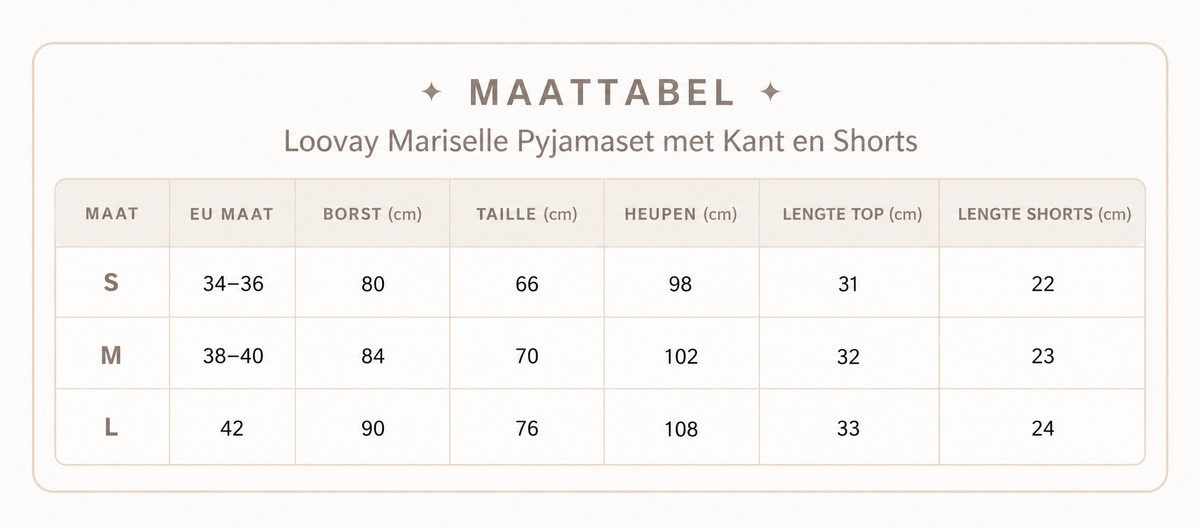 Loovay Mariselle Pyjamaset met Kant en Shorts