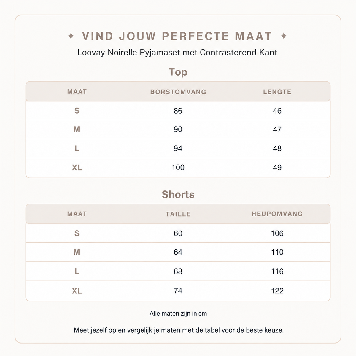 Loovay Noirelle Pyjamaset met Contrasterend Kant