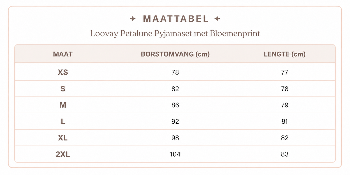 Loovay Petalune Pyjamaset met Bloemenprint