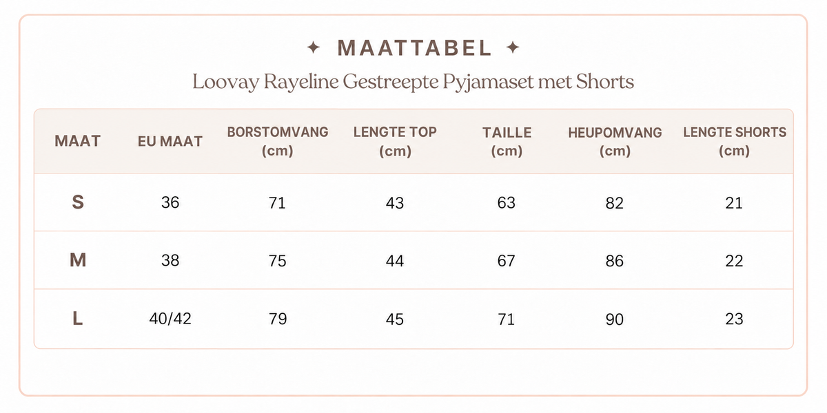 Loovay Rayeline Gestreepte Pyjamaset met Shorts