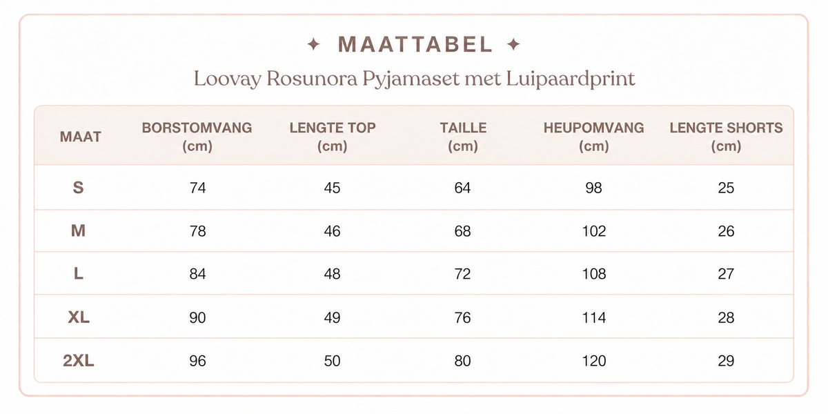 Loovay Rosunora Pyjamaset met Luipaardprint