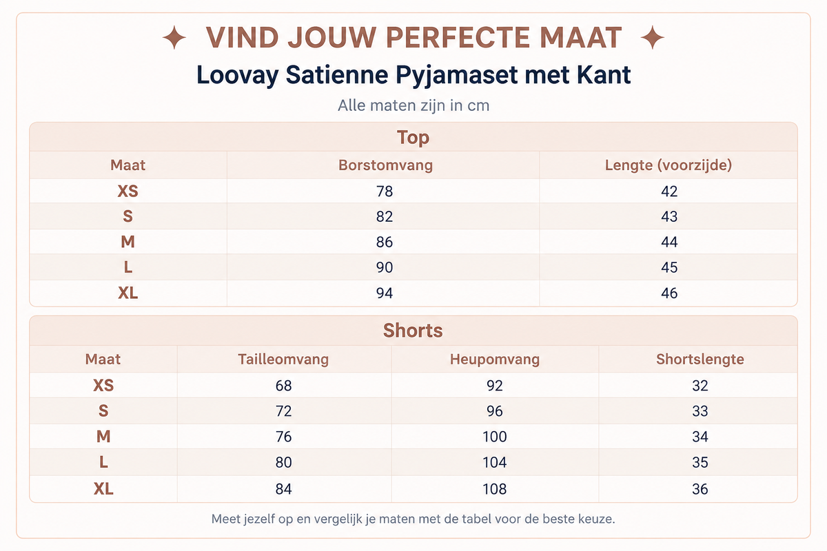Loovay Satienne Pyjamaset met Kant