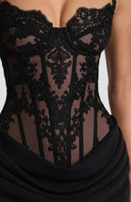 Loovay Selvara Corset Mini Jurk met Kant