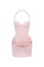 Loovay Avelise Corset Mini Jurk met Gedrapeerde Rok