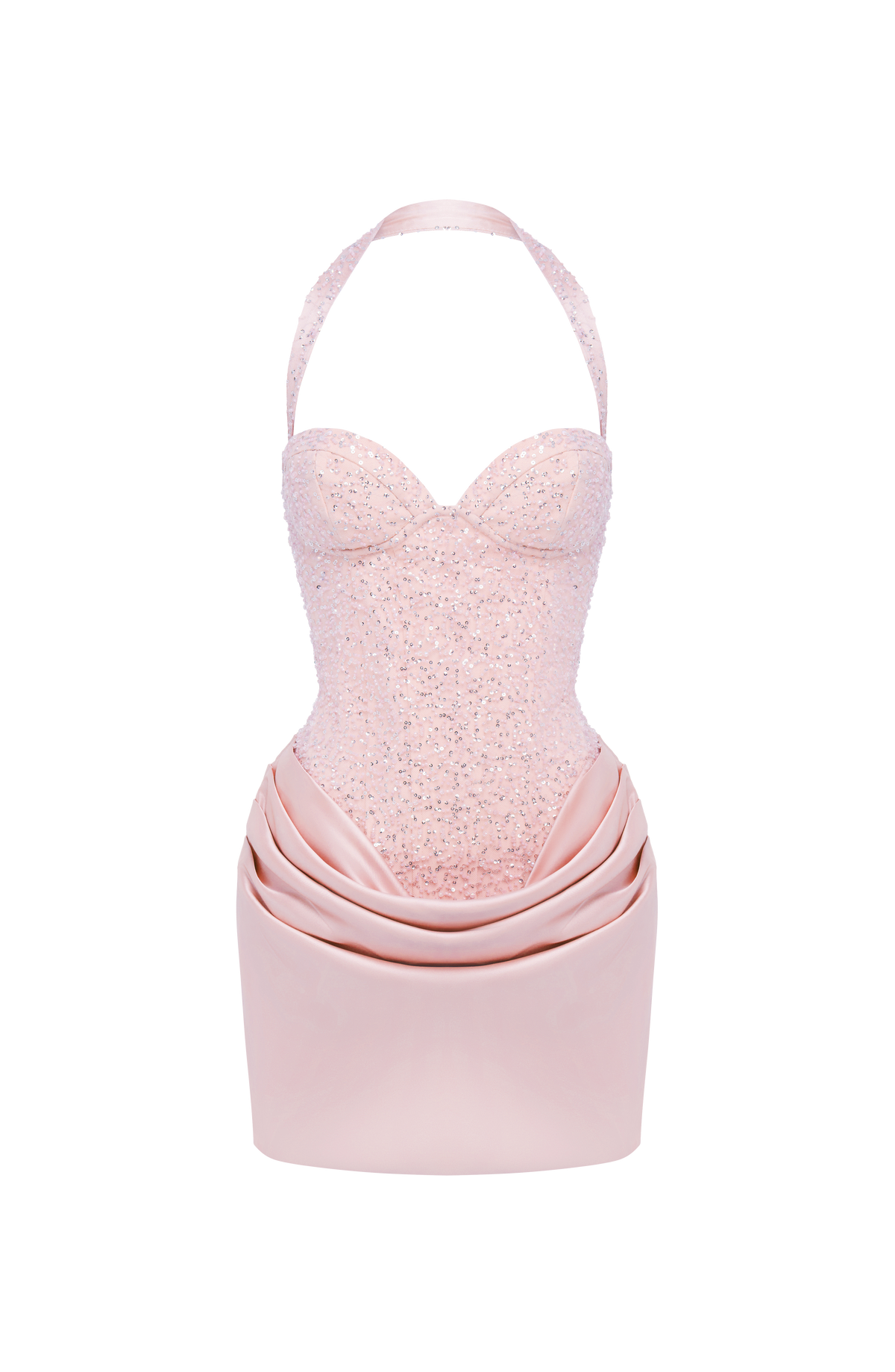 Loovay Avelise Corset Mini Jurk met Gedrapeerde Rok