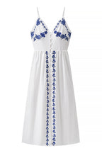 Loovay Thalira Jurk, Borduurdetail Midi