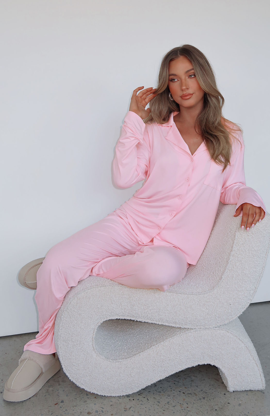 Loovay Brisélie Pyjamaset met Knopen en Lange Broek