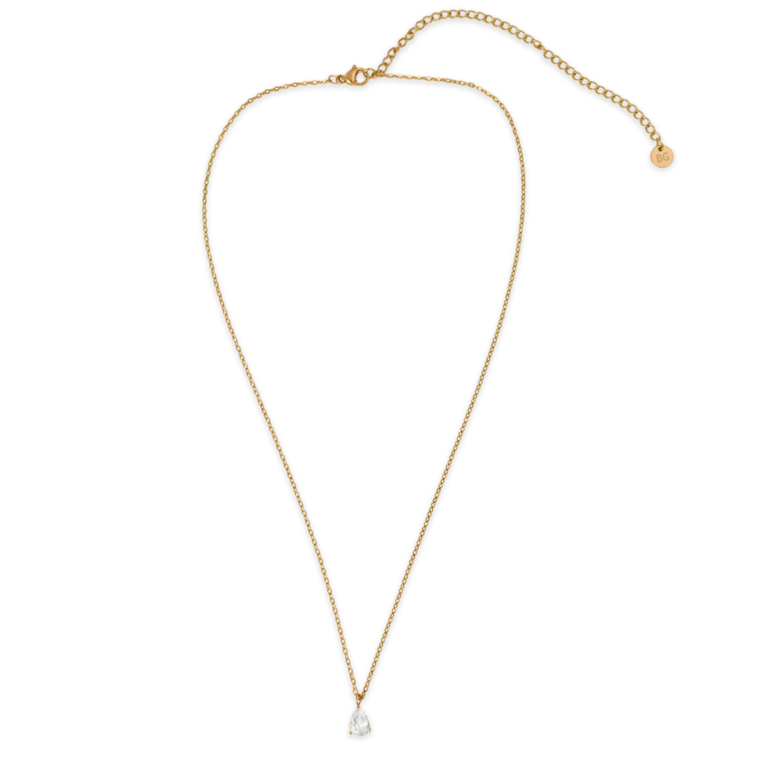 Loovay Rosélune Ketting, Druppelhanger met Zirkonia