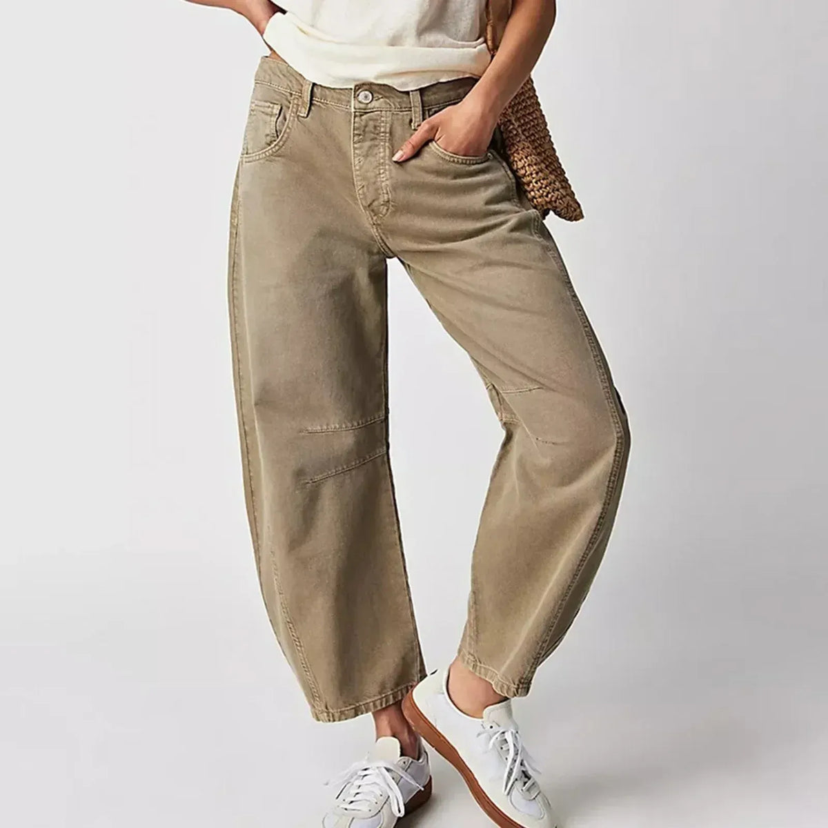 Loovay Brisa Barrel Jeans met Taps Toelopende Pijpen