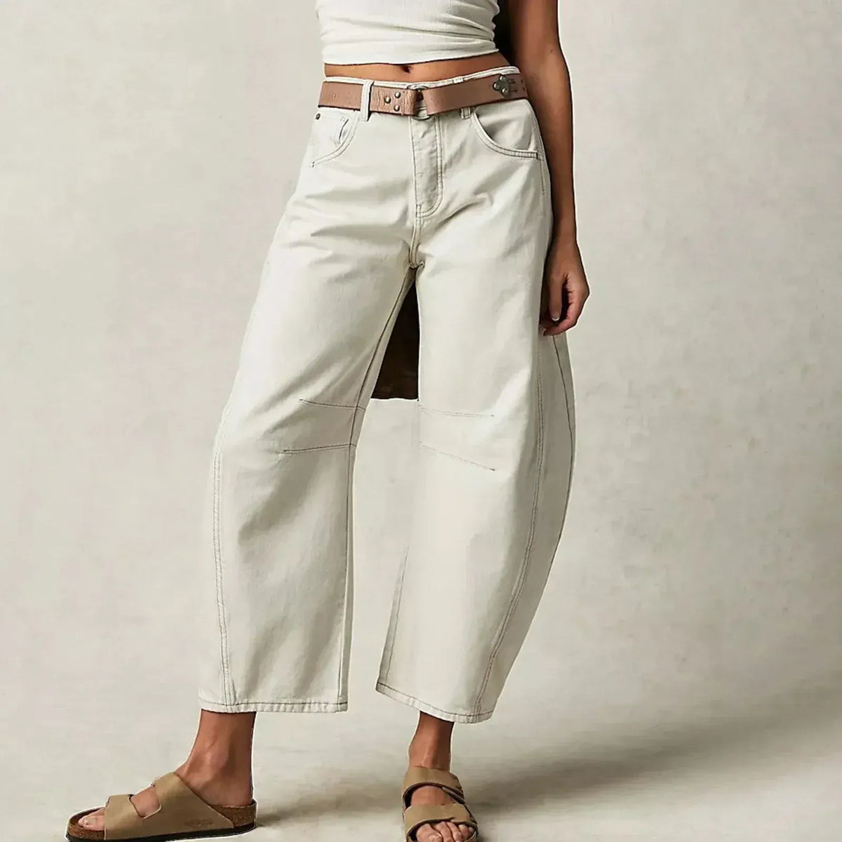 Loovay Brisa Barrel Jeans met Taps Toelopende Pijpen