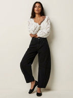 Loovay Brisa Barrel Jeans met Taps Toelopende Pijpen