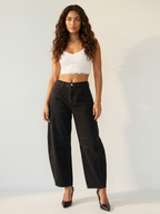 Loovay Brisa Barrel Jeans met Taps Toelopende Pijpen