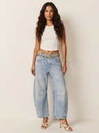 Loovay Brisa Barrel Jeans met Taps Toelopende Pijpen