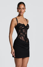 Loovay Selvara Corset Mini Jurk met Kant