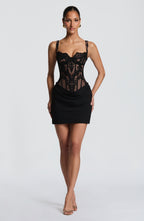 Loovay Selvara Corset Mini Jurk met Kant