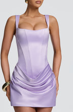 Loovay Imogen Satijnen Corset Mini Jurk