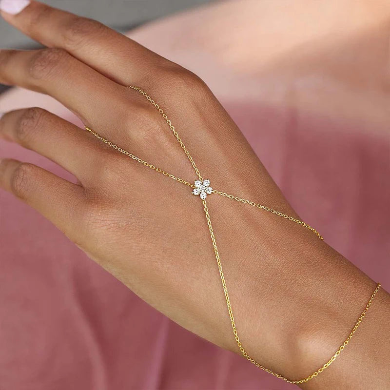 Loovay Floréa Handketting, Bloemdetail met Zirkonia