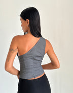 Loovay Imaria Top, One Shoulder Gespdetail