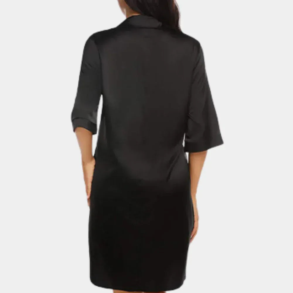Loovay Elinea Nachthemd, Satijnlook met Knoopsluiting