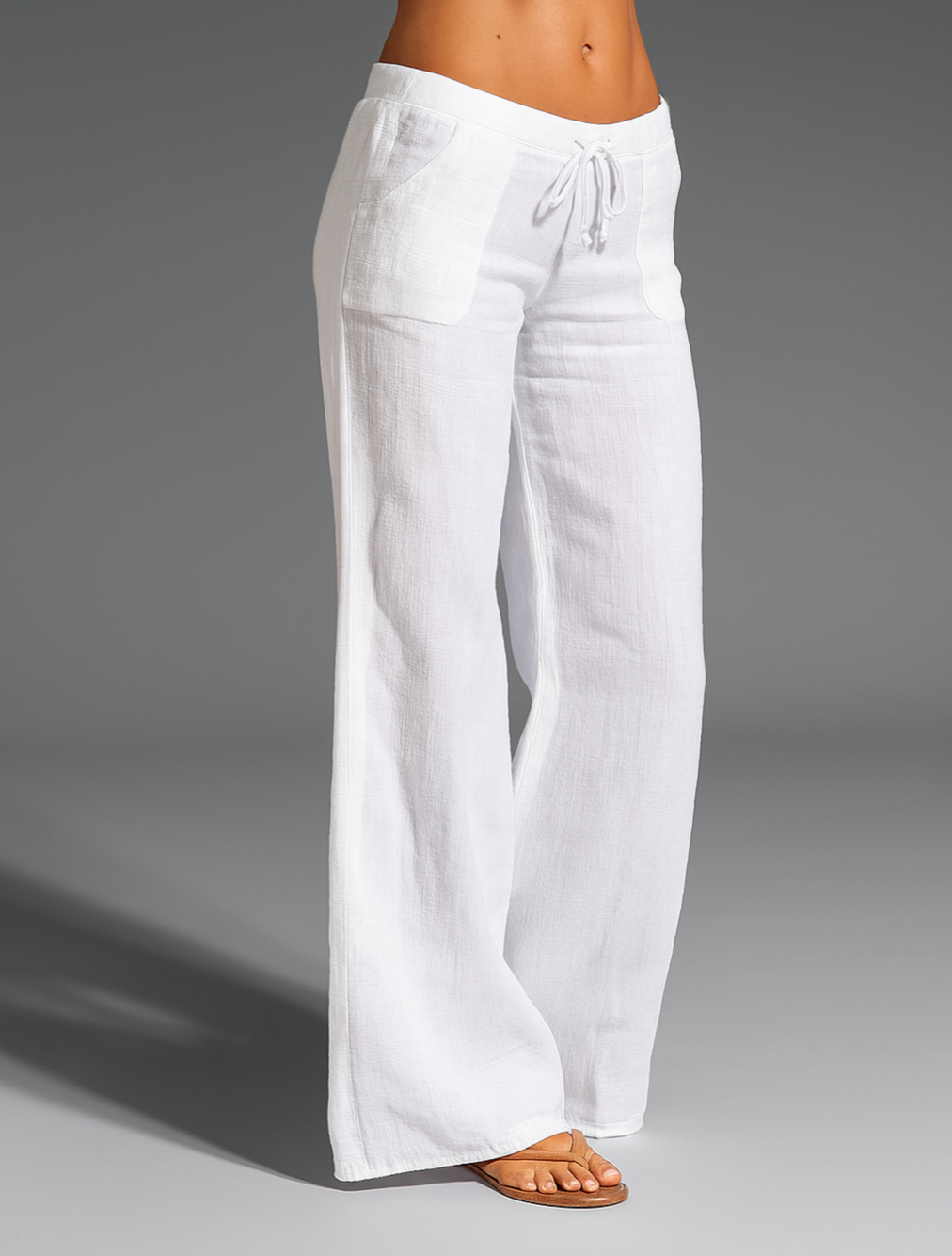 Loovay Linvera Broek, Linnenmix Trekkoord Design