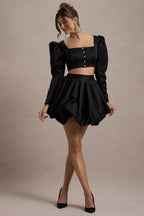 Loovay Veloura Set, Satijnen Pofmouw Elegantie