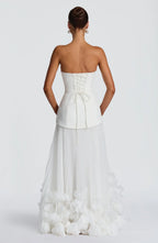 Loovay Rayovelle Strapless Maxi Jurk met Bloemdetails