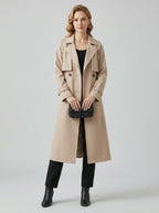 Loovay Alix Lange Trenchcoat met Reverskraag