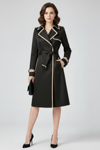 Loovay Meline Trenchcoat met Contrastbiezen