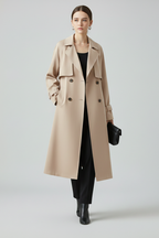 Loovay Alix Lange Trenchcoat met Reverskraag