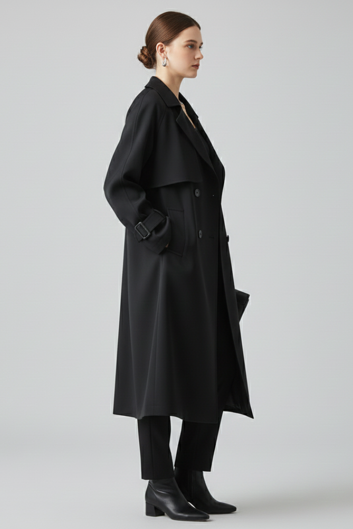 Loovay Alix Lange Trenchcoat met Reverskraag