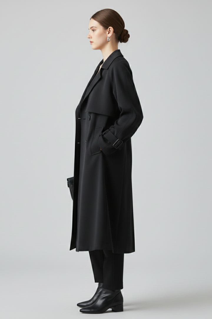 Loovay Alix Lange Trenchcoat met Reverskraag