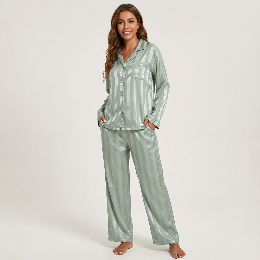 Loovay Evedine Pyjama, Satijnlook met Strepen