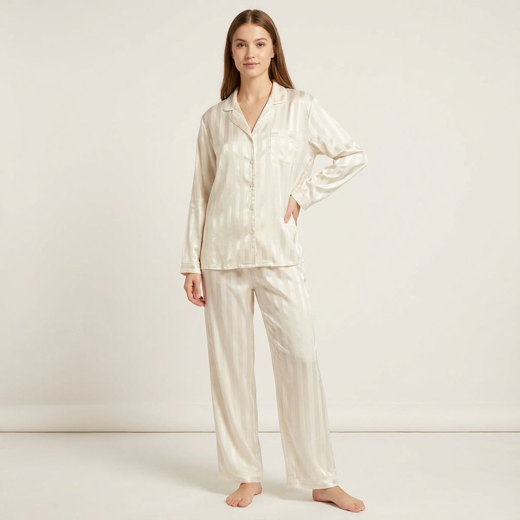 Loovay Evedine Pyjama, Satijnlook met Strepen