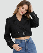 Loovay Mireya Cropped Trenchcoat