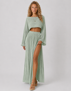 Loovay Noralune Set met Crop Top en Maxi Rok
