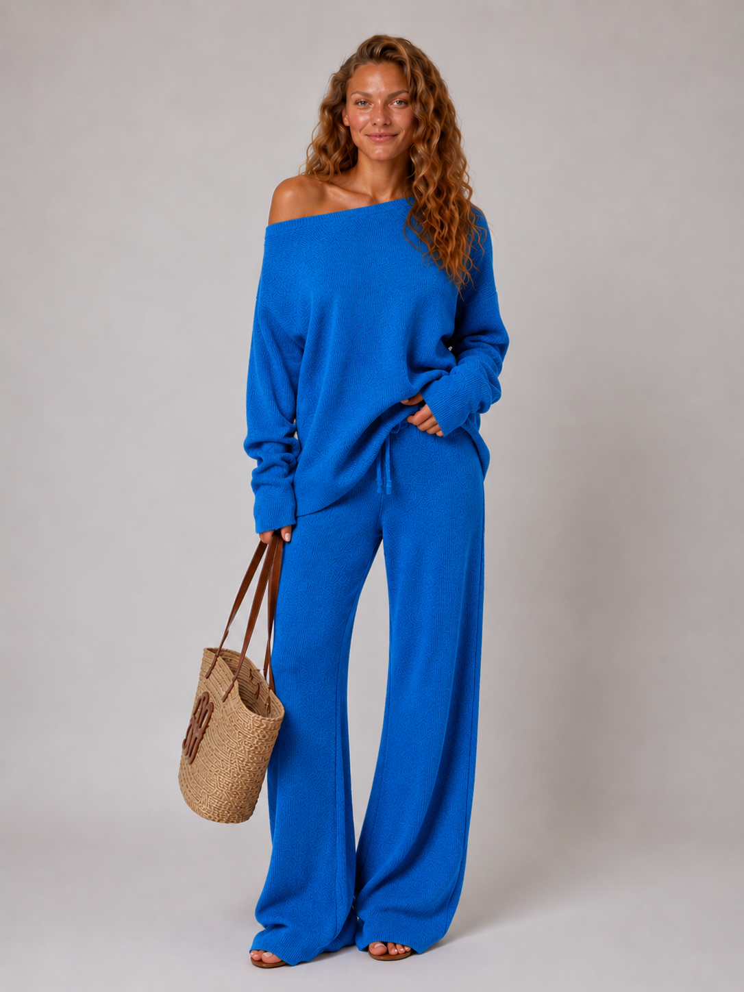 Loovay Virelle Dames Lounge Set met Wide Leg Broek