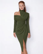 Loovay Aserelle Asymmetrische Midi-jurk met Hoge Split