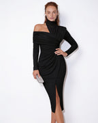Loovay Aserelle Asymmetrische Midi-jurk met Hoge Split