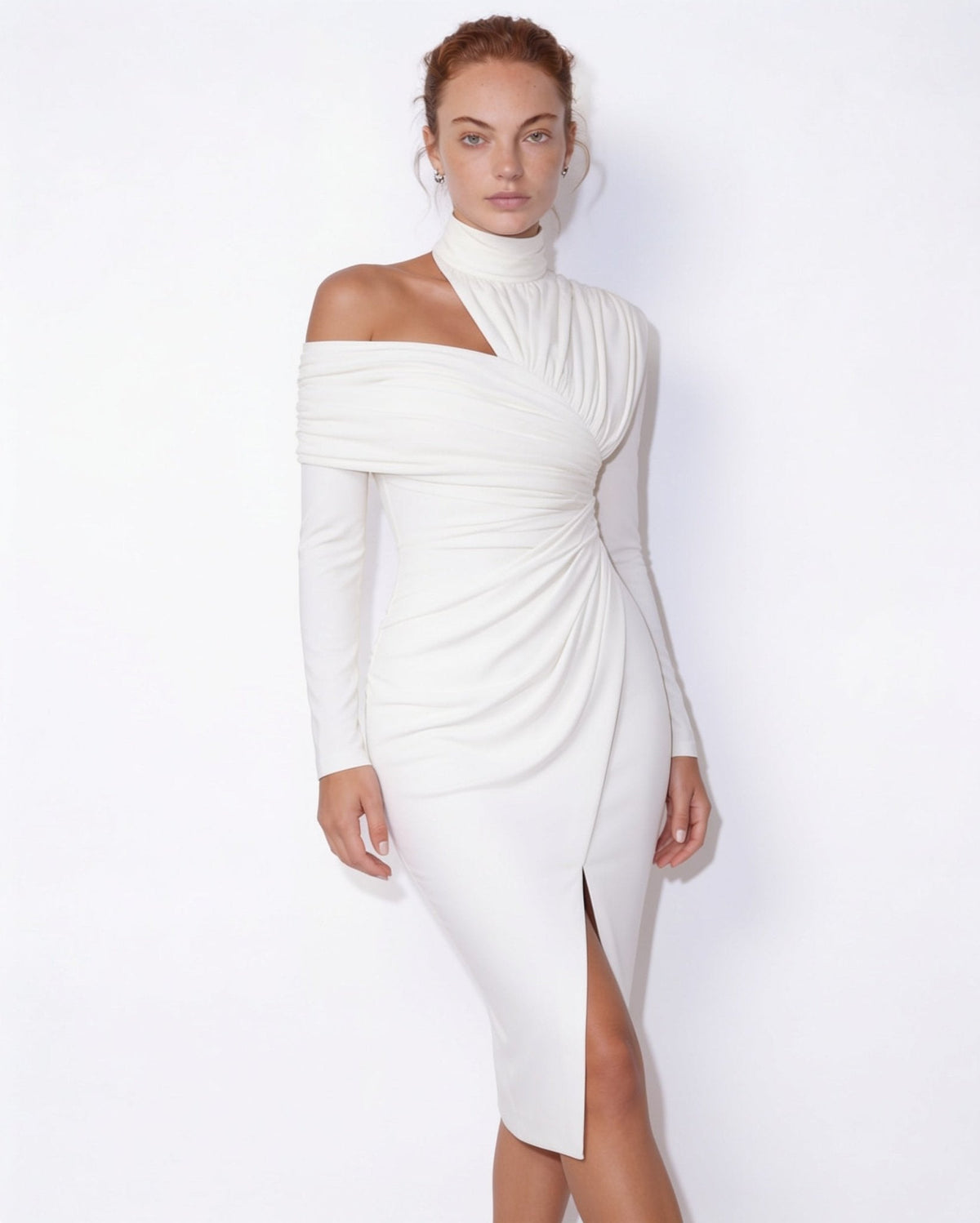 Loovay Aserelle Asymmetrische Midi-jurk met Hoge Split