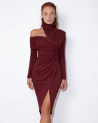 Loovay Aserelle Asymmetrische Midi-jurk met Hoge Split
