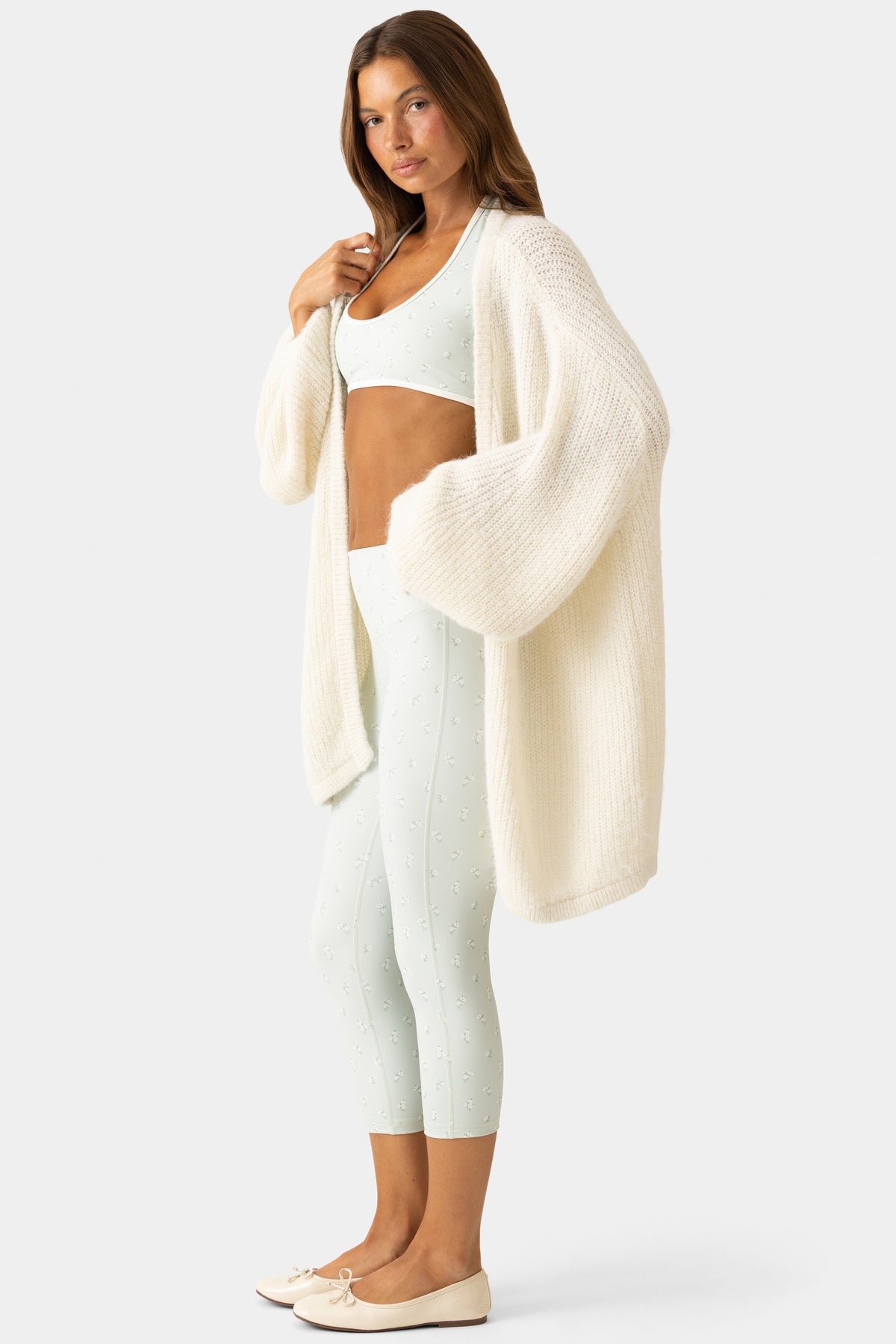 Loovay Elarovia Oversized Gebreid Vest met Ballonmouwen