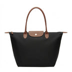 Loovay Norvella Tas, Nylon Met Leren Details